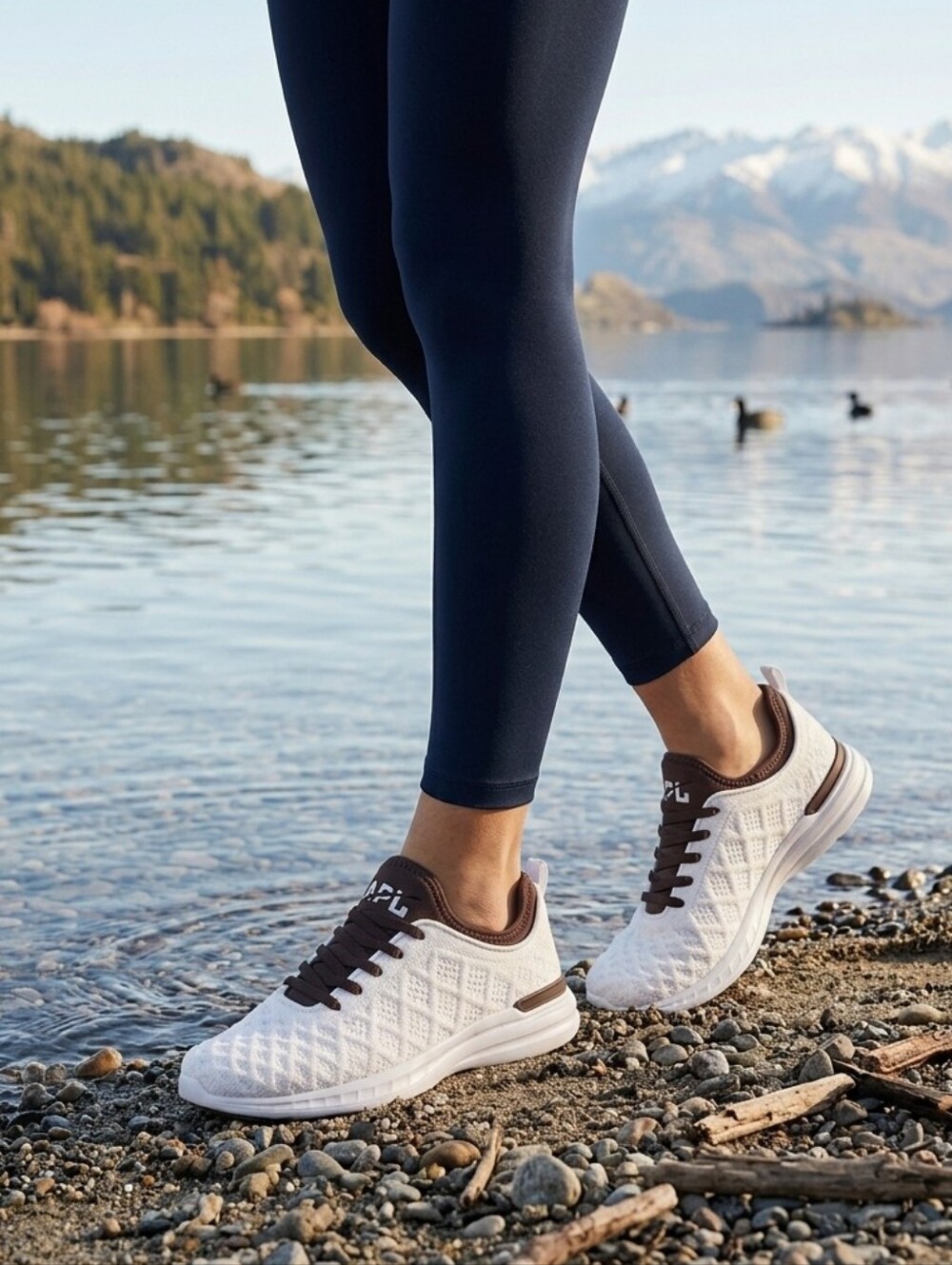 APL TechLoom Phantom Women's Shoes White Chocolate Sz 7 Athletic Running Sneaker